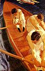 Joaquin Sorolla Y Bastida Famous Paintings - In the Rowing Boat Zarauz